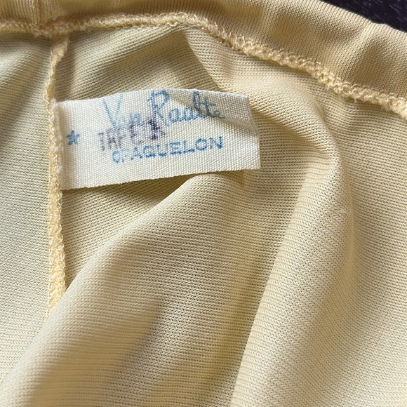 Van Rault Vintage yellow petticoat lace slip SZ S - Picture 3 of 11